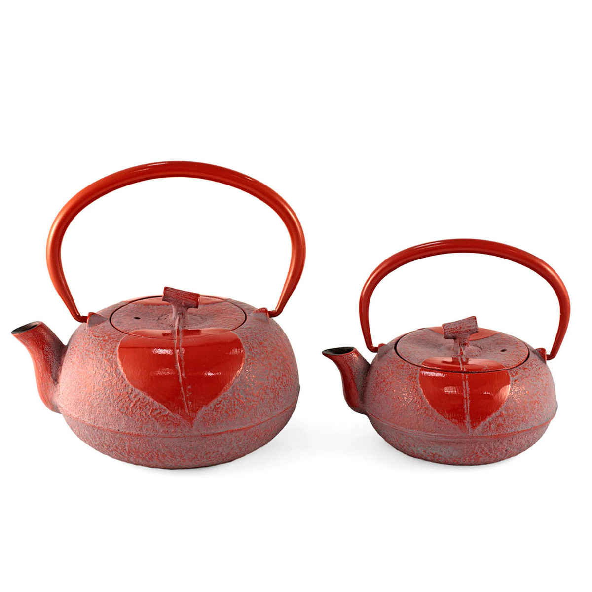 日本 900年历史 Nanbu (南部町）铸铁茶壶 Leaf Motif Red Nanbu Cast Iron Teapot 23 oz【日本进口】