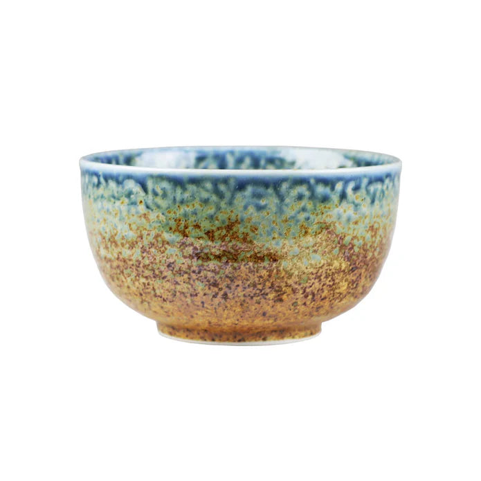 AINAGASHI BLUE EARTHY RICE BOWL 19 FL OZ / 5" DIA 棕色 靛蓝 饭碗