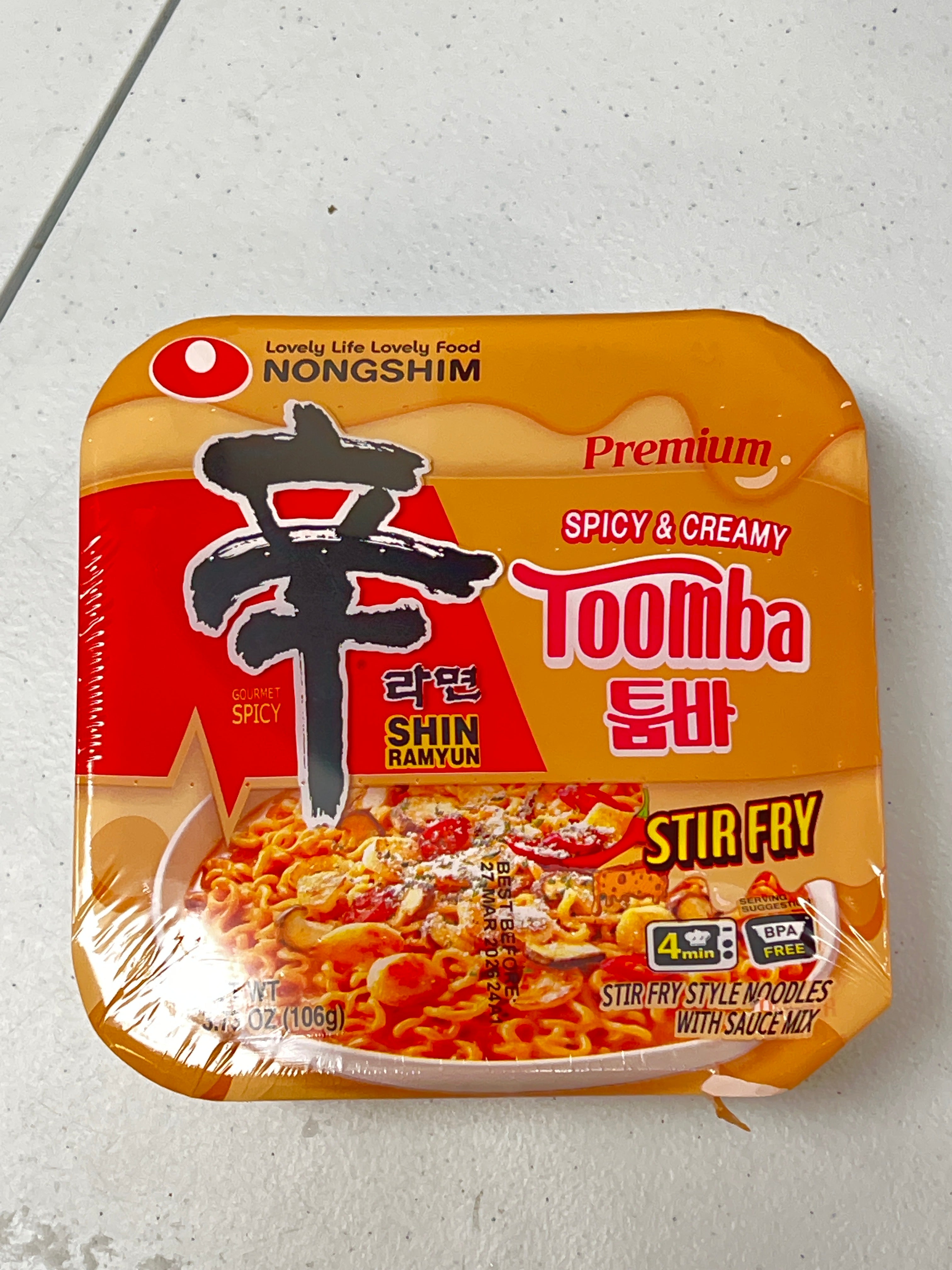NS Shin Toomba Stir Fry Bowl 农心 辣芝士奶油 辛 拌面 碗面
