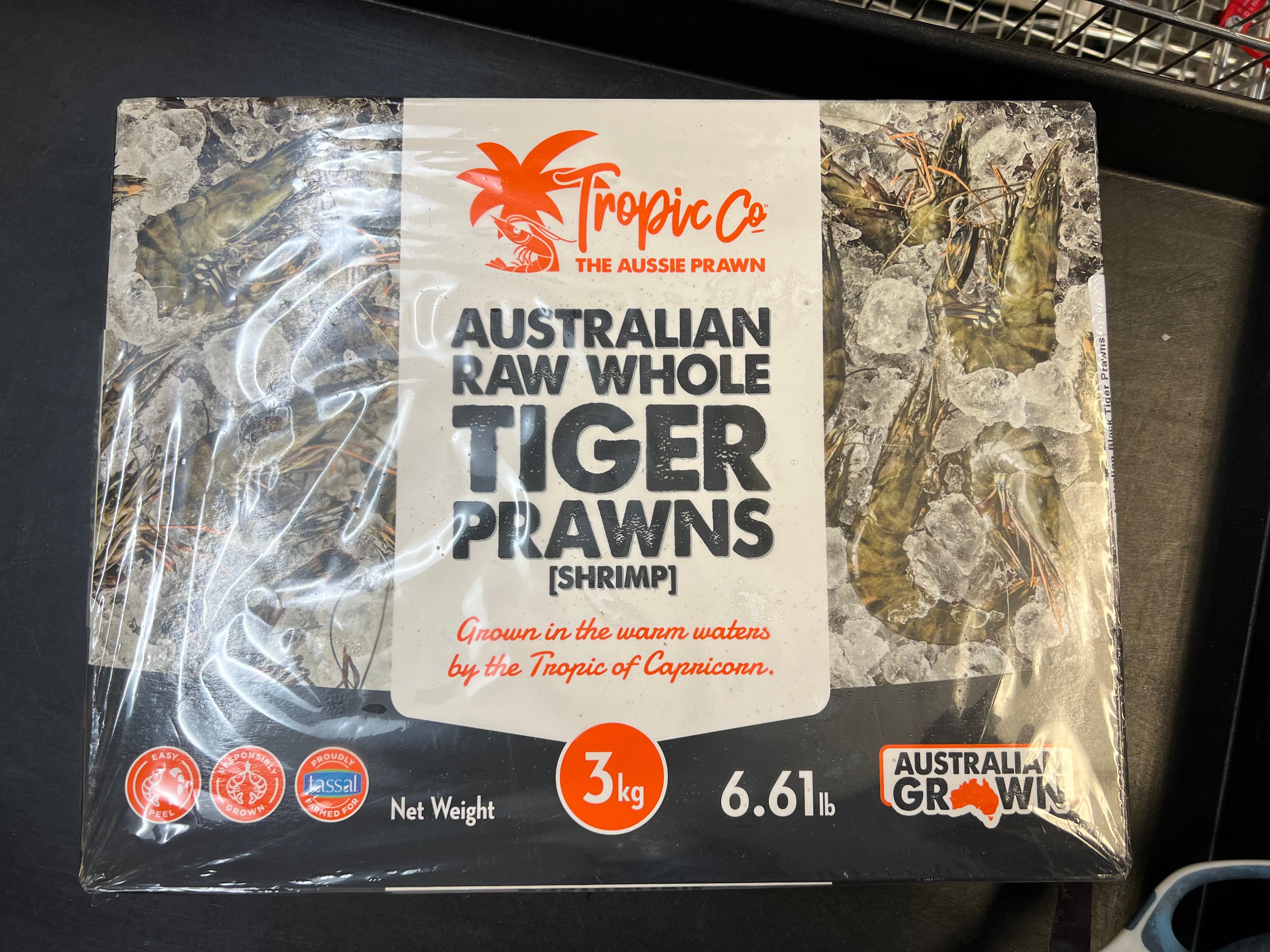 Australian Raw Whole Tiger Prawns 澳洲 黑老虎虾  1lb