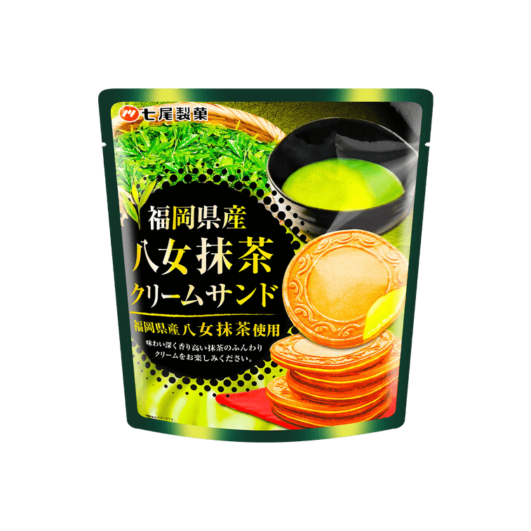 Nanao French Crepe Cookie Sandwich Matcha Cream 66g 七尾制果 法式夹心薄饼干 抹茶味