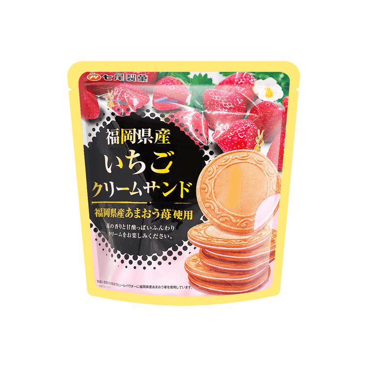 Nanao French Crepe Cookie Sandwich Strawberry Cream 66g 七尾制果 法式夹心薄饼干 草莓味