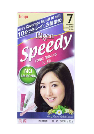 HOYU 美源 BIGEN Speedy Conditioning Color #07 Brownish Black 女士用 快速 染发剂 #07 棕黑色 附双头染发梳【可遮白发】