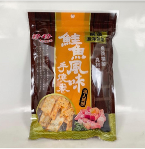 Jan Jan Pollock Fish Snack with Salmon Flavor 珍珍 鲑鱼风味 手烧卷 1.76oz