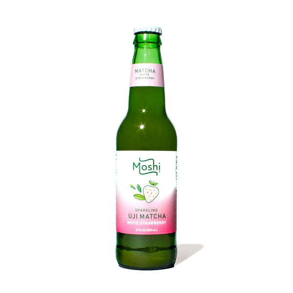 Moshi Sparkling Uji Matcha White Strawberry 12oz 绿茶气泡饮料 白草莓 AWARD-WINNING TASTE