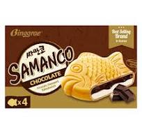 Binggrae Samanco Taiyaki Ice Cream Sandwich Chocolate 4pc 巧克力 鯛魚燒 冰激凌 20.4oz