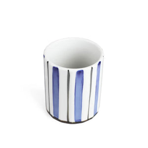 Tokusa Blue Lined Yunomi Teacup 10 fl oz / 3.1" dia 蓝色线条 茶杯