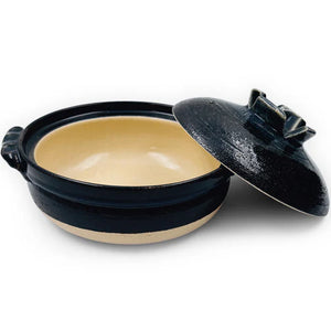 Ruriyu Cobalt + Black Donabe Clay Pot 50fl oz. 8.5 Dia 黑色 深蓝 土锅