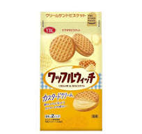 日本 山崎 奶油布丁夹心饼干 YBC Waffle Biscuit Custard Cream 5.86oz