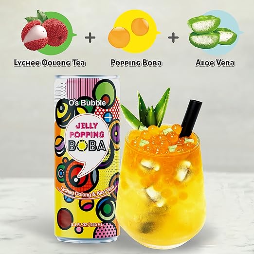 O's Bubble Jelly Popping Boba Lychee Oolong Tea w/ Aloe Vera 16.2oz 爆爆 – ClapSquare