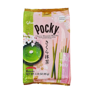 Glico 格力高 Pocky Stick Cherry Blossom Matcha 樱花 抹茶 口味 8小包【樱花季限定】【Limited Edition】