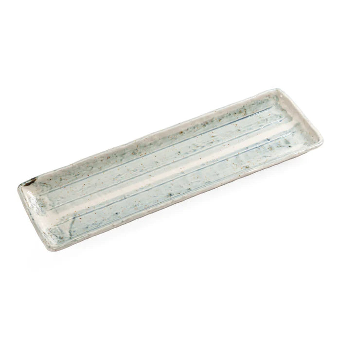 Light Blue Brushed Rectangular Plate 13" X 3.9" 浅蓝色 拉丝 长方形 盘子