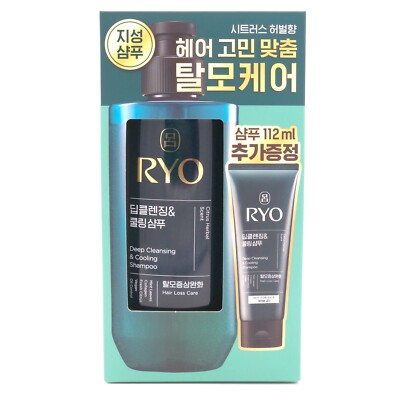 RYO Deep Cleansing Cooling Shampoo 绿吕 控油清爽 洗发水 超值装 480ml + 112ml【新！升级版】