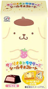 Fujiya Sanrio Characters Strawberry Flavor Chocolate with Stickers 0.7oz 不二家 三丽鸥 联名 人物 草莓夹心 巧克力 带贴纸