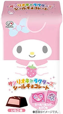 Fujiya Sanrio Characters Strawberry Flavor Chocolate with Stickers 0.7oz 不二家 三丽鸥 联名 人物 草莓夹心 巧克力 带贴纸