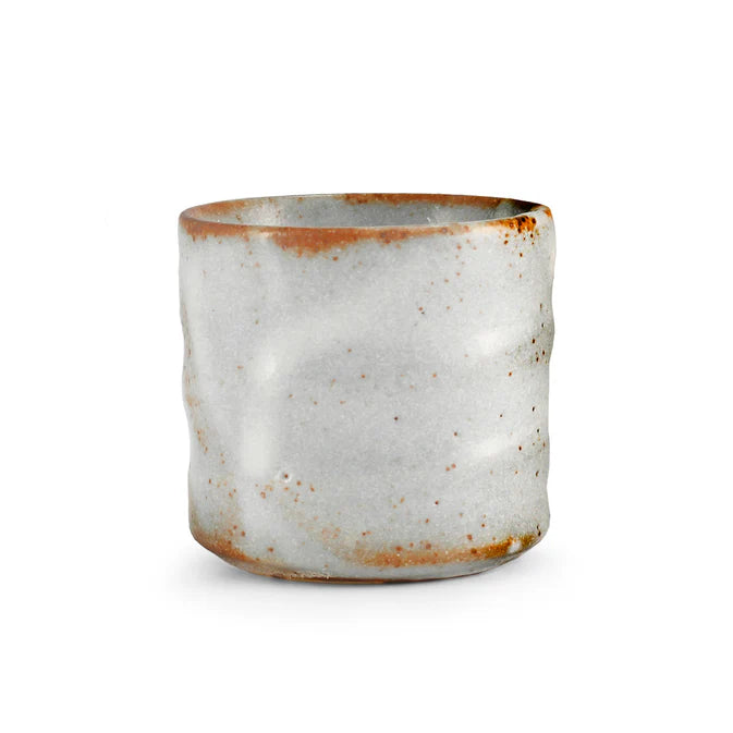 White Shino Yunomi Teacup 5 fl oz 2.72" dia 白色 城市 茶杯