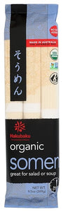 Hakubaku Organic Non GMO Somen No Salt Added 9.5 Oz 有机 无盐 非转基因 细面条 挂面