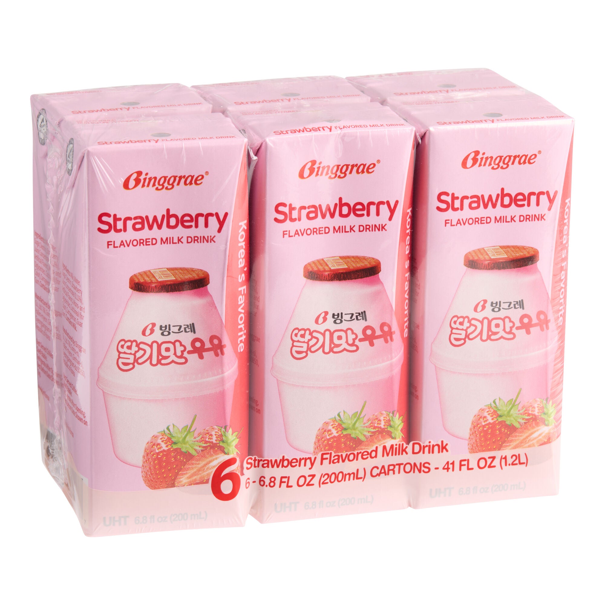 Binggrae Strawberry Flavored Milk 6pk