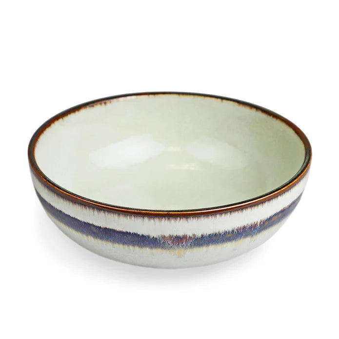 Wasabi Green Noodle Bowl With Brown Trim 46 floz / 7.8" Dia 芥末青 面碗