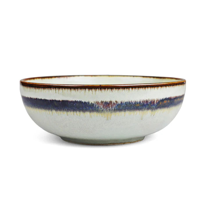 Wasabi Green Noodle Bowl With Brown Trim 46 floz / 7.8" Dia 芥末青 面碗