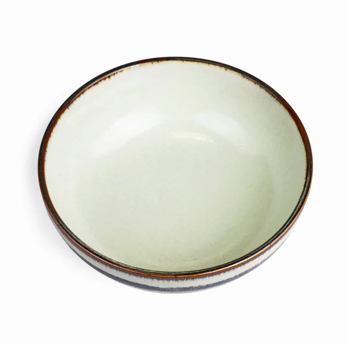 Wasabi Green Noodle Bowl With Brown Trim 46 floz / 7.8" Dia 芥末青 面碗