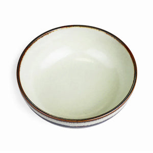 Wasabi Green Noodle Bowl With Brown Trim 46 floz / 7.8" Dia 芥末青 面碗