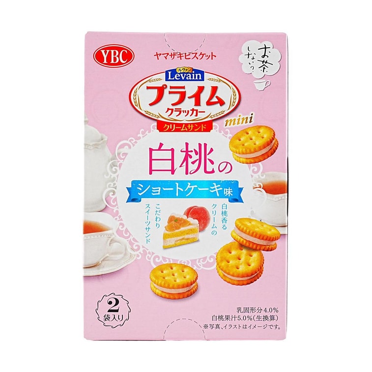 【季节限定】YBC Prime Mini Cracker Peach Cream Shortcake 山崎 白桃蛋糕味 夹心饼干 1.97oz【Limited Edition】