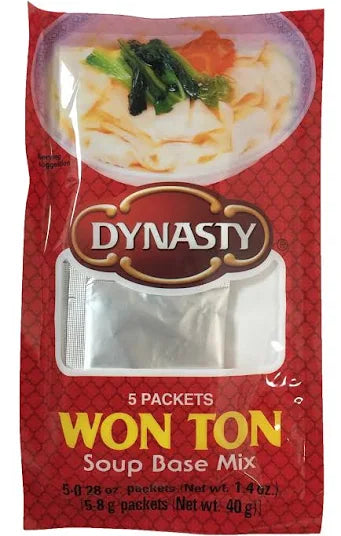 Dynasty Won Ton Soup Base Mix 5 Packets/Pack 馄饨 汤底 调料包 5小包/袋 1.40oz