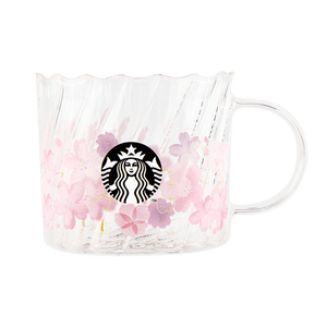 星巴克 Starbucks 2023 日本樱花系列 Japan Sakura Heat Resistant Glass 耐热玻璃 麻花线 杯子 355ml