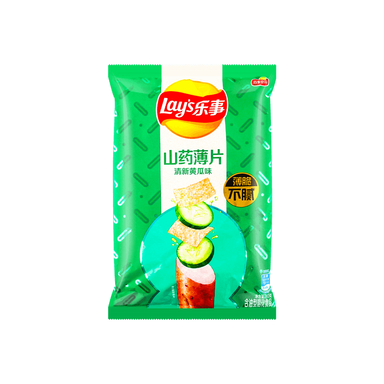 乐事 Lay's Yam Rolls Chips Cucumber Flavor 80g 山药薄片 黄瓜味