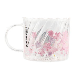 星巴克 Starbucks 2023 日本樱花系列 Japan Sakura Heat Resistant Glass 耐热玻璃 麻花线 杯子 355ml