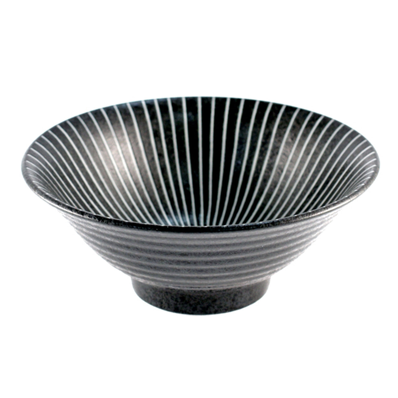 Black Bowl with Stripes 31 fl oz / 7.64" dia 条纹 黑色 面碗