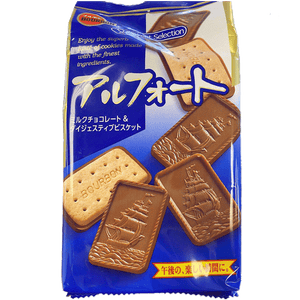 波本 bourbon ALFORT Bake Wheat Biscuit 城堡巧克力全麦饼干 日本人无法戒掉的零食 3.5OZ