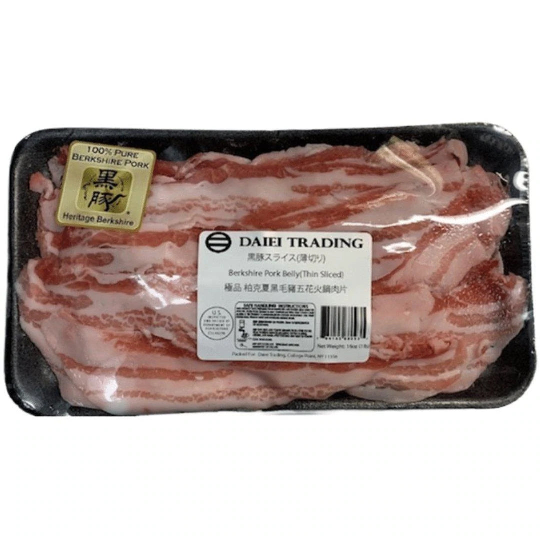 Heritage 顶级黑豚 五花肉 薄片 薄切 Berkshire Pork Belly Thin Slices 1lb 极品 无抗生素激素养殖