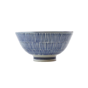 Tokusa Blue Lined Rice Bowl 9 fl oz / 4.5" dia 蓝条 饭碗