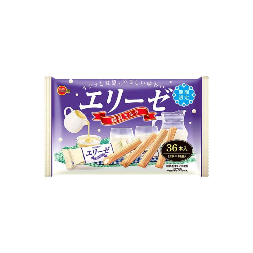 Bourbon 波本 Elise Wafer Stick Rennyu Milk 炼乳味威化条 Limited 季节限定产品 36枚入