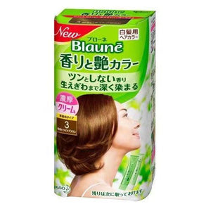 花王 纯植物染发剂 白发 染发膏 Blaune Hair Color (No.3 Bright Light Brown 亮浅棕)