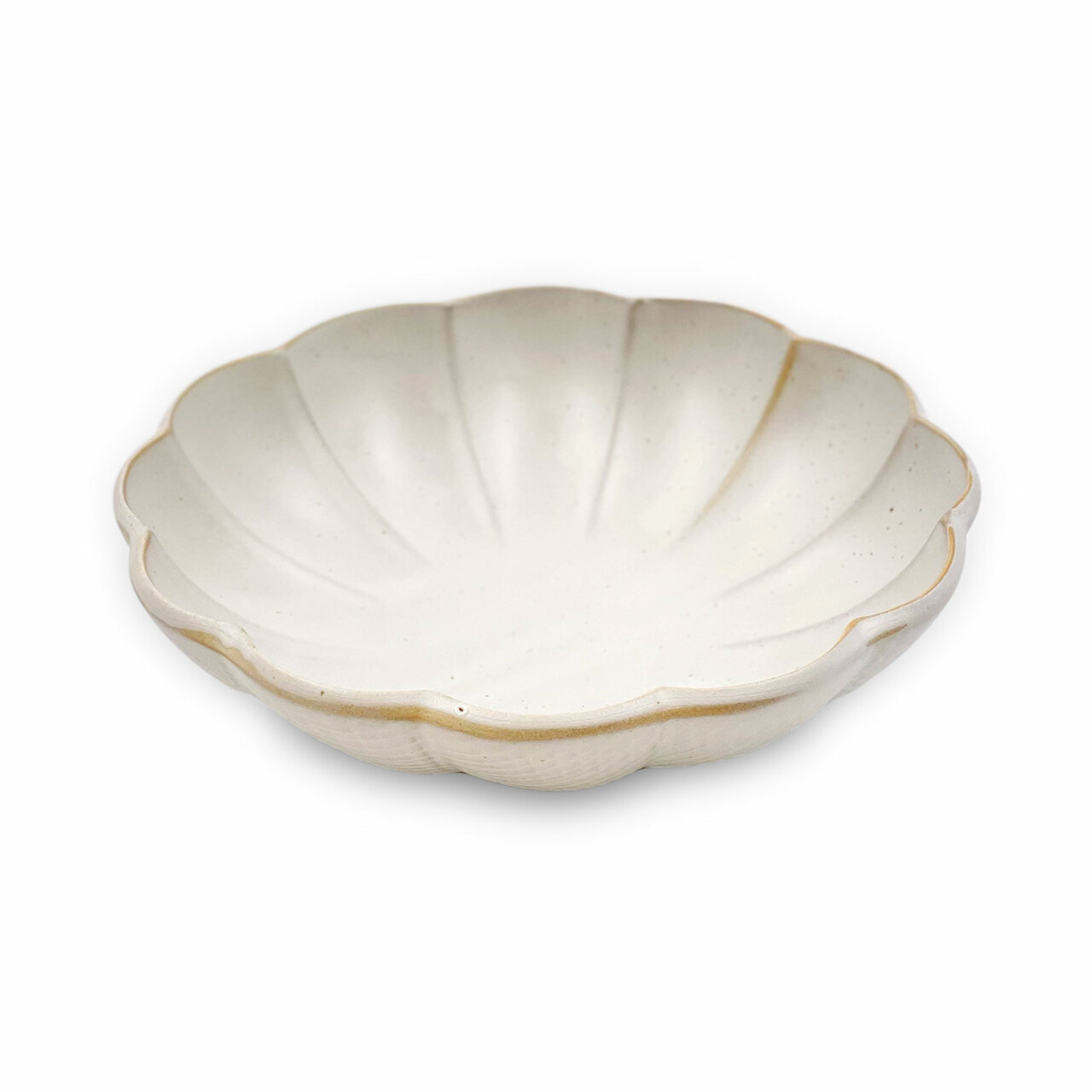 日本制 象牙色 手工 花版型 碗 Kikka Daisy Kobiki Ivory Salad Bowl 18 fl oz / 7.05" dia