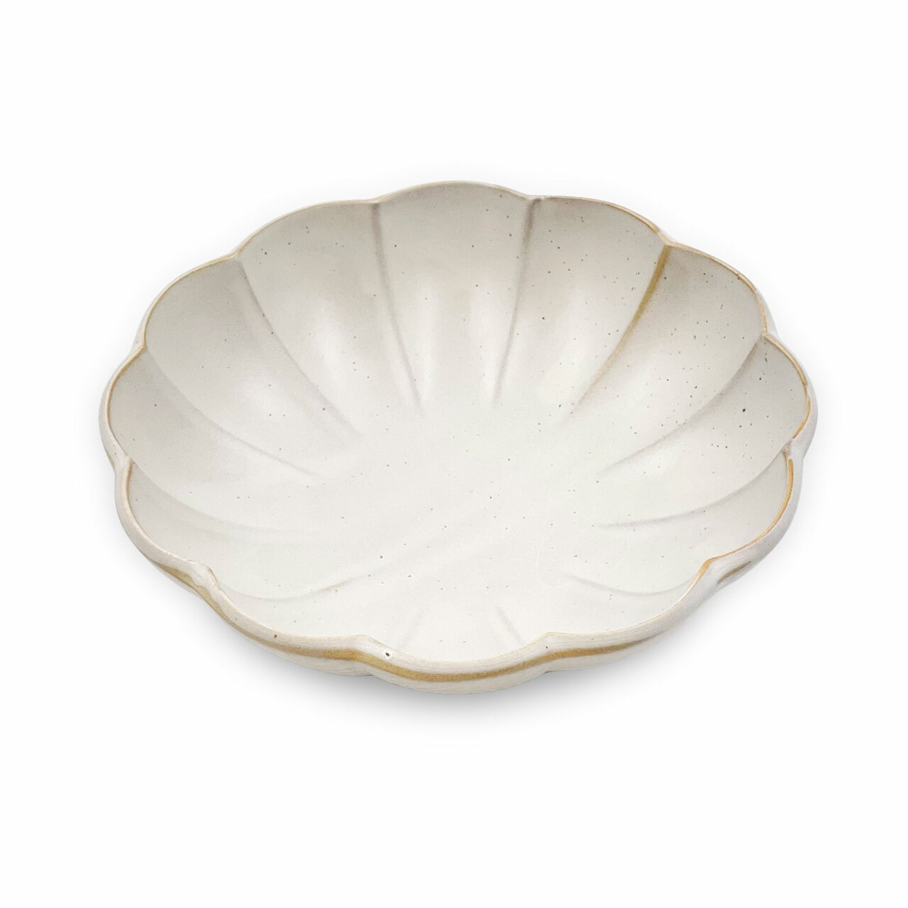 日本制 象牙色 手工 花版型 碗 Kikka Daisy Kobiki Ivory Salad Bowl 18 fl oz / 7.05" dia