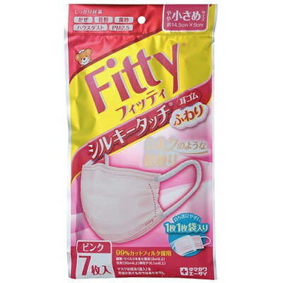 日本 Fitti Silky Touch耳部松紧带柔软口罩 粉红色 ( 7-Pack )