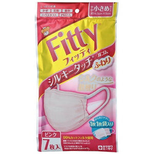 日本 Fitti Silky Touch耳部松紧带柔软口罩 粉红色 ( 7-Pack )