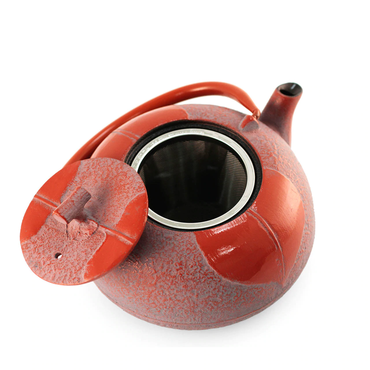 日本 900年历史 Nanbu (南部町）铸铁茶壶 Leaf Motif Red Nanbu Cast Iron Teapot 23 oz【日本进口】