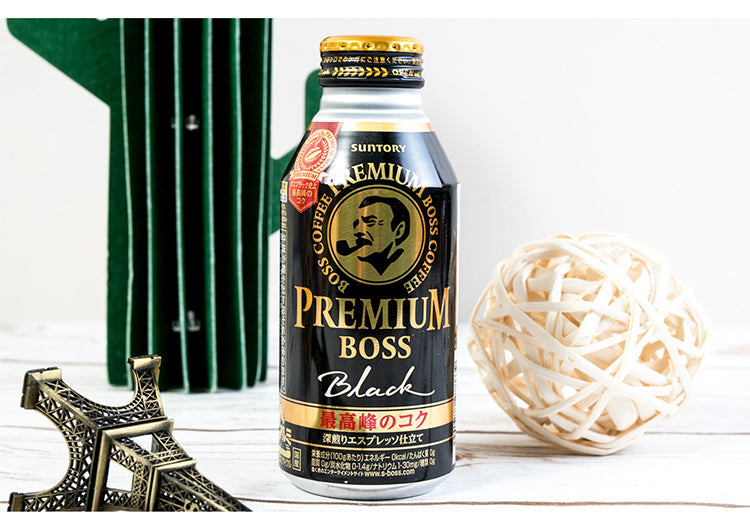 日本 三得利 Suntory Premium boss 无糖奶便携黑咖啡 390ml 无酸味