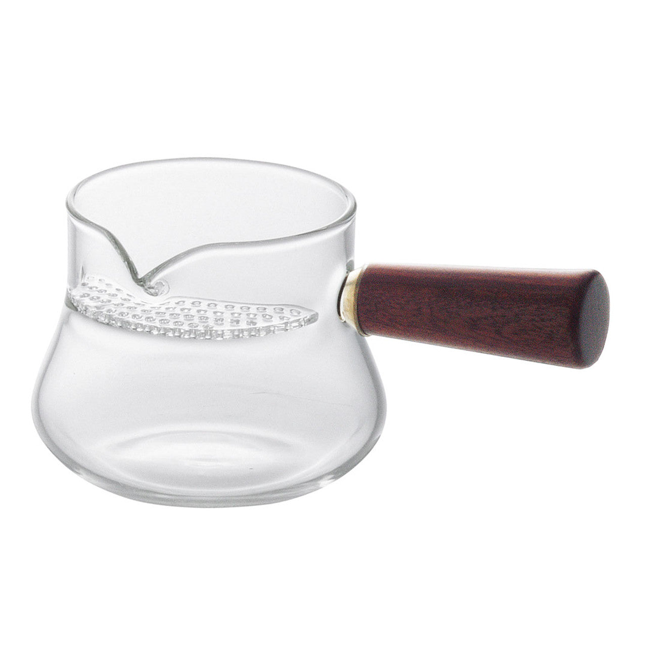 Heat Resistant Glass Open Teapot Wooden Handle 8.5 fl oz - No Lid 耐热玻璃 开口 茶壶 木柄 无盖