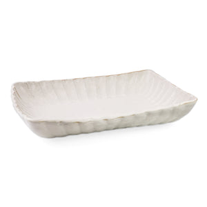 [NEW]日本象牙 做旧 方盘 Kikka Kobiki Ivory Rectangular Bowl 10.2" x 7.6"