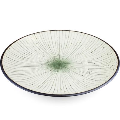 Tokusa Blue Lined Interior Serving Plate 11.45" dia 蓝色条纹复古 盘子 碟子