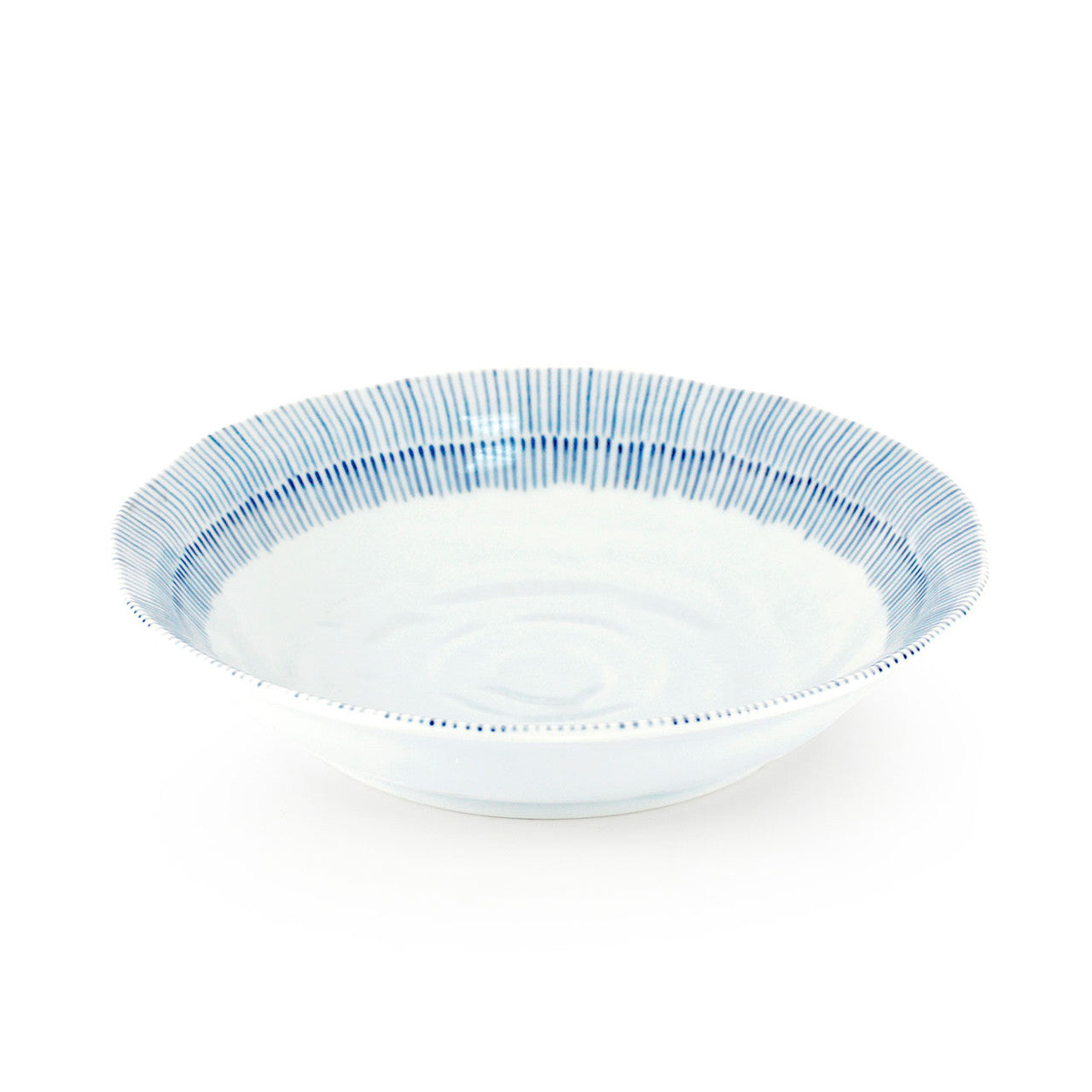 Kyo Tokusa Blue Lined Deep Plate 蓝色条纹内边 深盘 27 fl oz / 8.46" dia