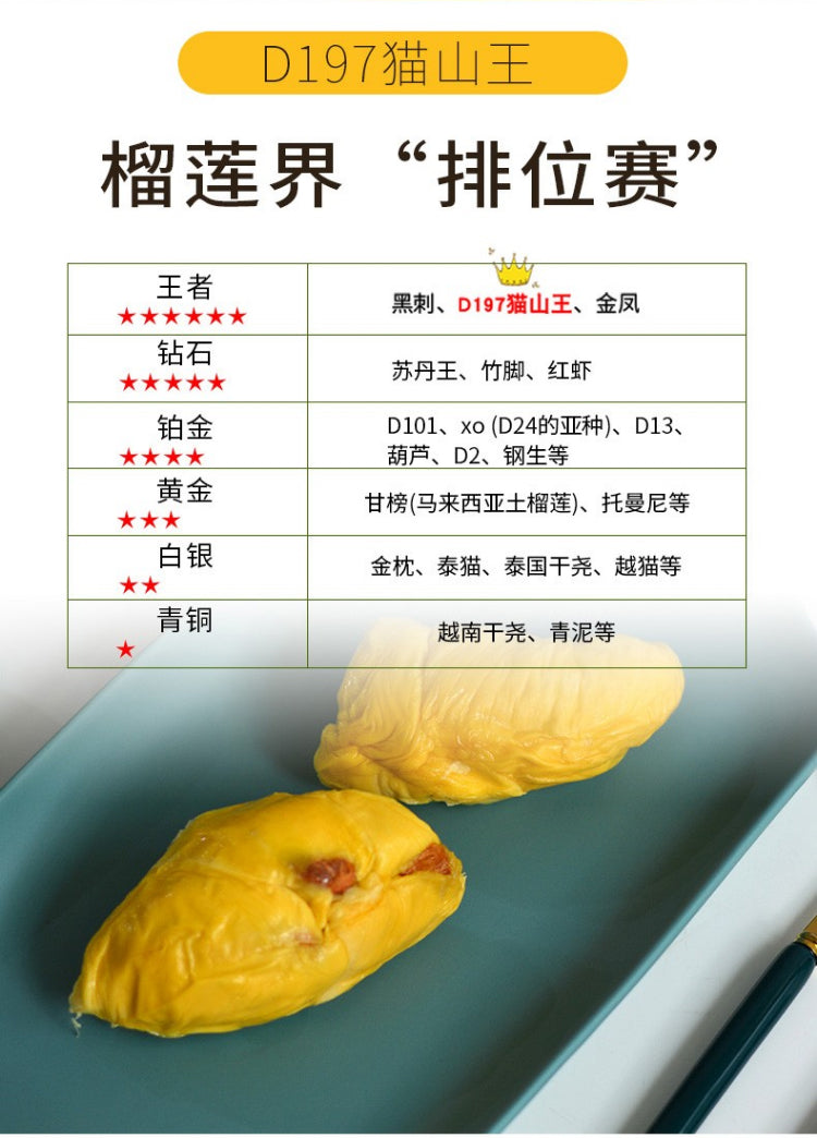 來自馬來西亞彭亨州的猫山王榴莲 高山优质榴莲 4盒