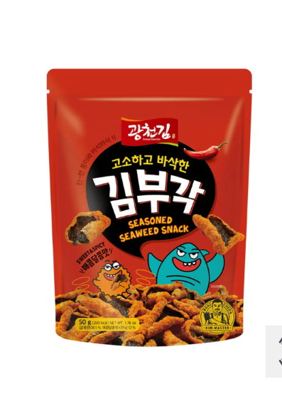 【买二送一，尝味期12/2023】Kwang Cheon 广川 Seasoned Seaweed Snack (Sweet & Spicy) 甜辣 调味 紫菜点心 1.76oz