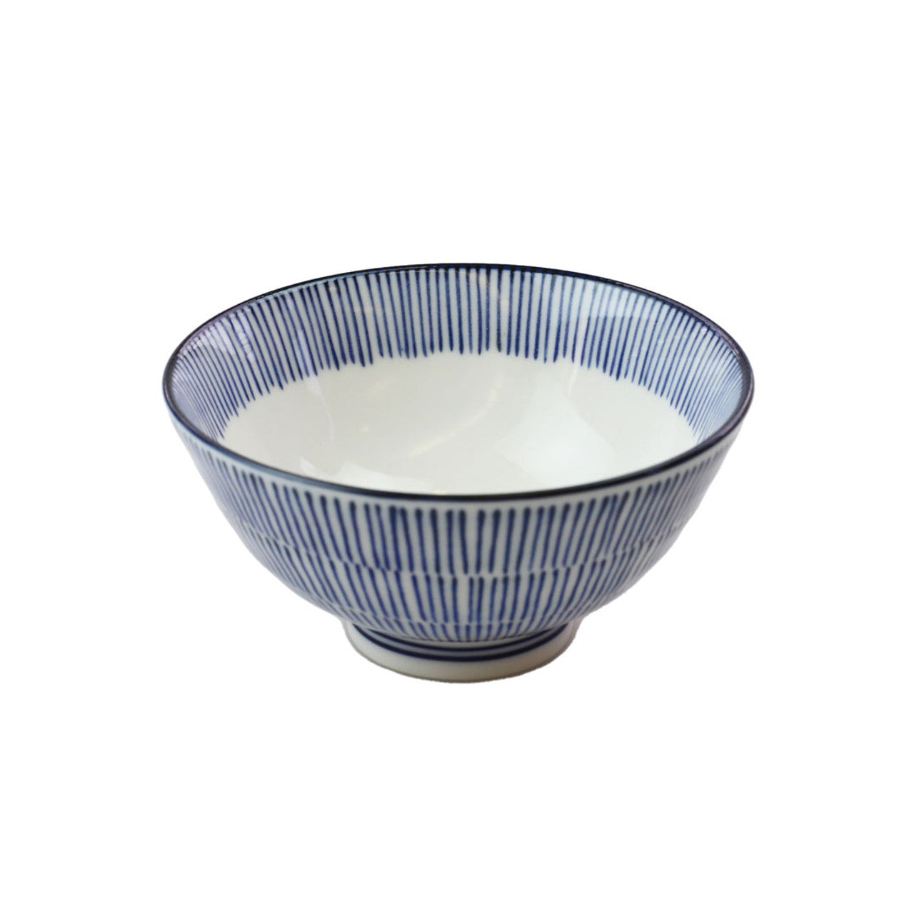 Tokusa Blue Lined Rice Bowl 9 fl oz / 4.5" dia 蓝条 饭碗